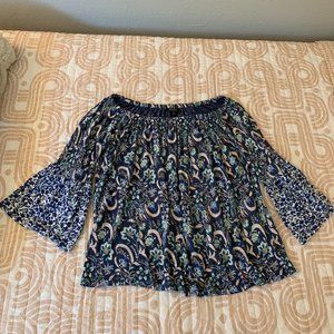 Lucky Brand Quarter Sleeve Floral Paisley Top ♠️